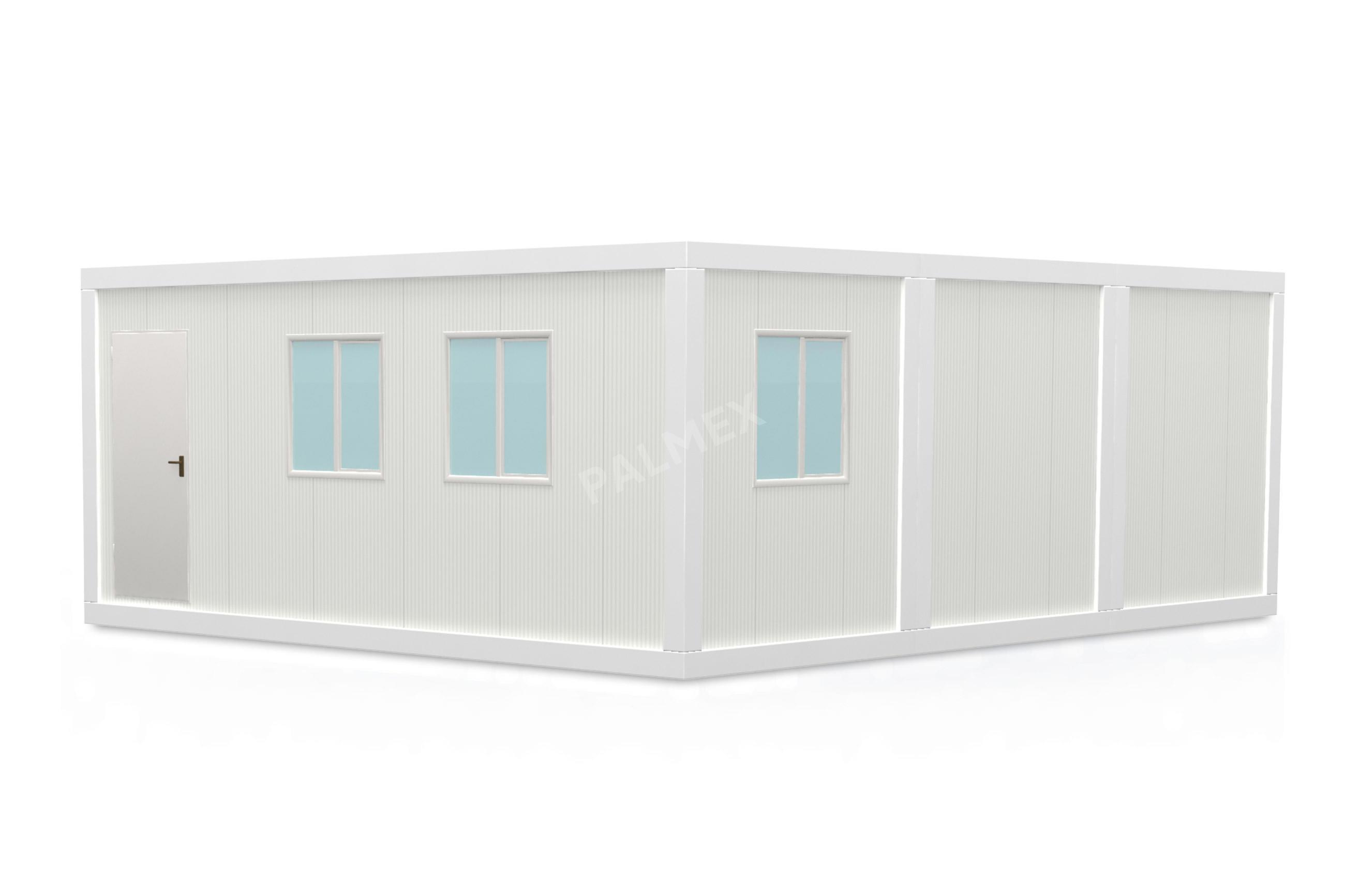 Containere Modulare 6x7.2m BASIC 1 Usa 3 Ferestre Alb PALMEX